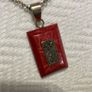 925 Silver Hallmarked Red Coral Pendant, Earrings and Bracelet Set Image 4
