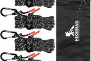 Reflective Tent Guy Ropes - 4M Camping Guide Ropes,4mm Tent Guide Lines Cord with Aluminum Tensioners Adjuster for Outdoor Camping Hiking Caravan Awning Tents (Black, 4mm)