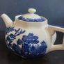 Lovely True Vintage, Almost Antique Octagonal Willow Pattern Teapot by Royal Doulton, Circa 1930, Small Chip Under the Spout Image 2