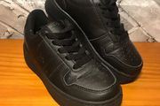 Kappa Boys/Girls Lace Padded Cushioned La Morra Black Leather Trainers Shoes Children's UK11 EUR29   S-B