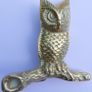 Vintage Pair Brass, Long Eared Owls Sitting On A Branch Image 4