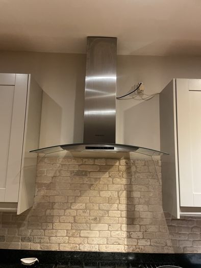 Entire kitchen Quartz work top solid wooden shaker style doors
