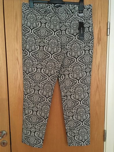 Soft Jacquard Trousers Black & White Damask 18