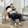 Folding and Reclining Wooden Lounge Chair Comfortable Relaxation Chair with Thick Tufted Cushion Image 7