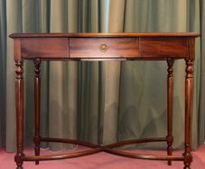 French Oxbow Mahogany Console Table
