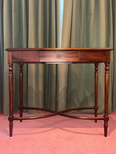 French Oxbow Mahogany Console Table