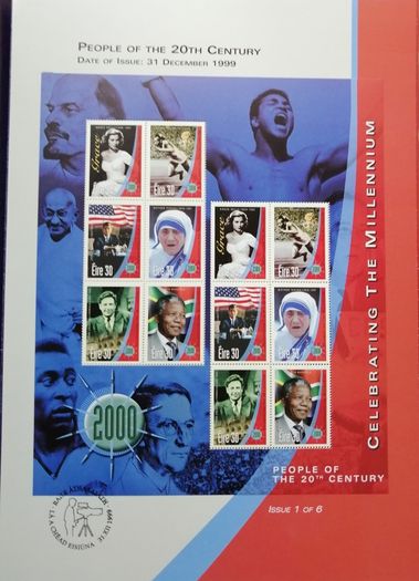 1999 - Ireland Stamps - Famous People of the 20th Century Sheetlet Pack (MNH)