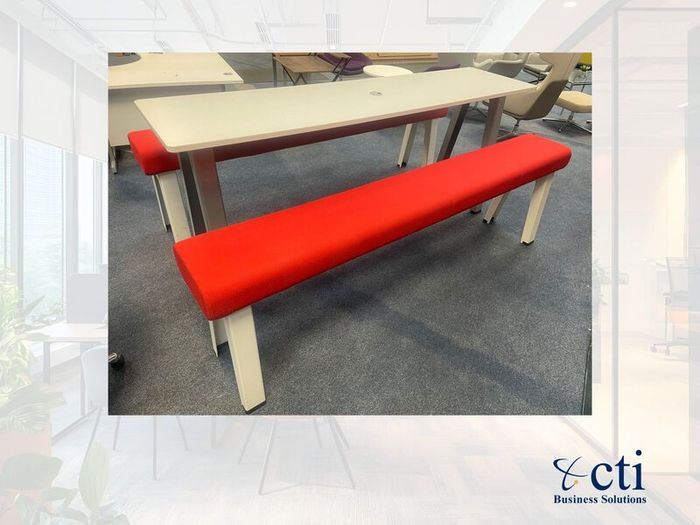 Steelcase High Table & 2 Benches - Grade A