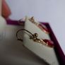 Vintage Gold Plated Red Red Teardrop Earrings Image 6