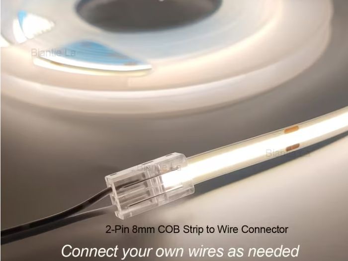 10pcs of LED Strip Connectors, Transparent Solderless LED Adapter Connectors Suitable for Strip Lights, Featuring Seamless Track Lighting Connectors (2 Pins, 8 Mm)
