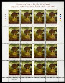 2006 Ireland 150th Anniversary of Dublin's University Church Commemorative Stamp Sheetlet Plate 1A1A1A1A Mint Never Hinged (MNH)