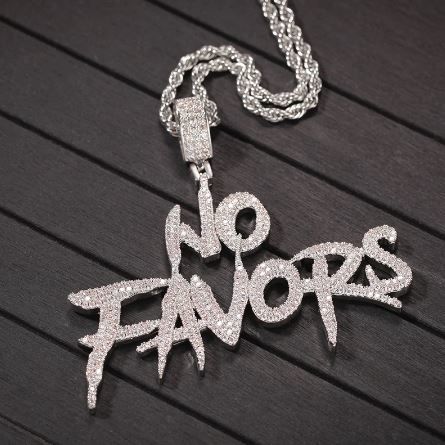 TWO No Favors Hip Hop Full Iced Out Pendants (Brand New)