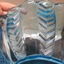 Vintage Blue Pressed Glass Fruit Bowl Image 3
