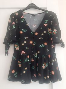 Floral black top