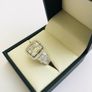 Brand New 18ct White Gold Square Halo Cluster Diamond Engagement Ring Image 3