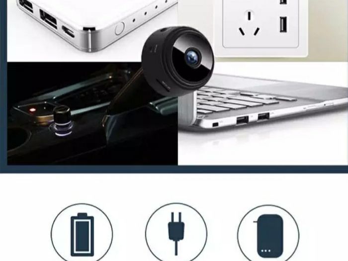 Mini Magnetic Full HD Home Security Camera / Webcam with Motion Detection, 24h Monitoring, Timer - 1080p, WiFi, IP