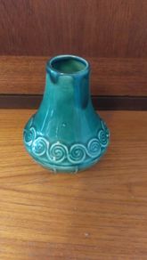 Lovely Vintage Retro 70's Jade Green Ceramic Posy Vase Made by St. Michael's House in Dublin