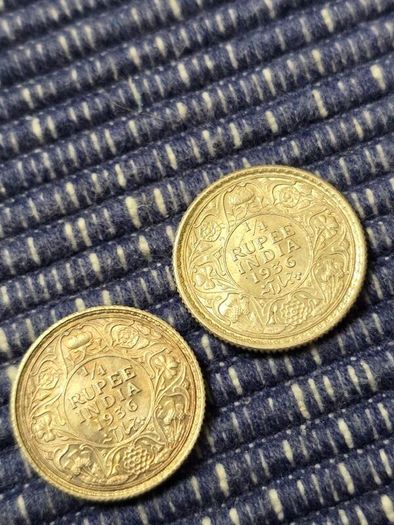 George V 1/4 silver Rupees