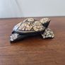 Vintage Solid Wood Hand Carved Turtle Tortoise Jewelry Trinket Box Image 3