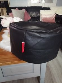 Black pouffe, foot rest
