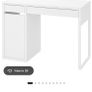Ikea Micke White Desk, Chair & Lamp Image 7