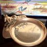 Vintage "Pocket Change" Embossed Brass Coin Trinket Valet Dish Desk Tray Money Pin Dish Image 3