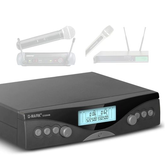 Wireless Microphone G-MARK G320AM Professional UHF 2 Channels Karaoke Mic Handheld Automatic Frequency Adjustable 100M