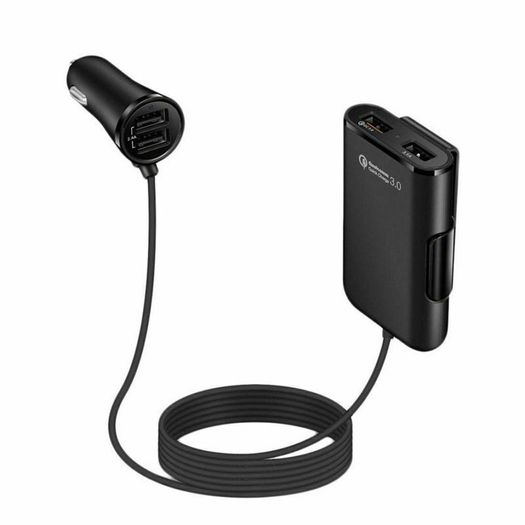 Budi Car Charger  with 4Usb Extension 41W Compatible with Tablet/Smartphones