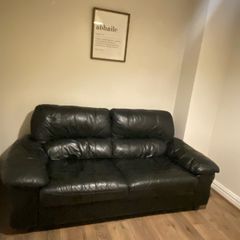 black 3 seater leather couch