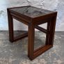 Teak And Smoked Glass Nesting Tables Image 4