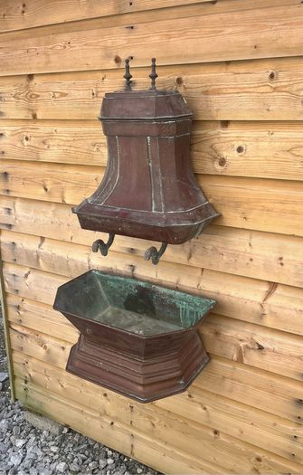 Antique French Copper Wall Water Fountain