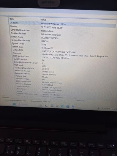 lenovo IdeaPad, i5 8th gen,8g,256 ssd,14" Screen,Windows 11