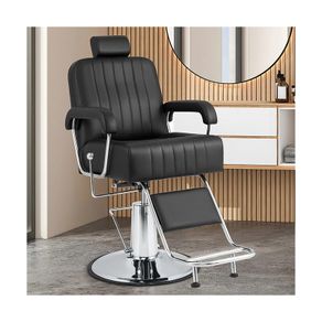 Black Premium Hydraulic Barber Chair with Adjustable Headrest - 399 EUR FREE DELIVERY