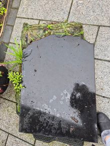 Black marble headstone