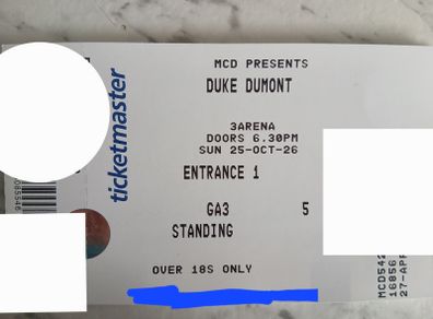 Duke Dumont tickets x 2 (SOLD OUT GIG)