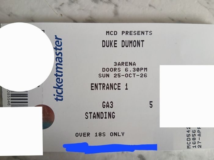 Duke Dumont tickets x 2 SOLD OUT gig