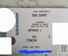 Duke Dumont tickets x 2 SOLD OUT gig