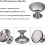 SALE | Cabinet Knob Round Door Knobs Mushroom Shape Pull Handle with Screws for Cabinet Wardrobe Drawer Cupboard 12 Pieces Silver Brushed Image 4