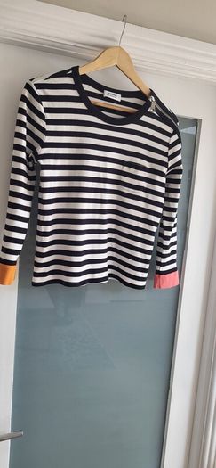 SONIA by Sonia Rykiel black and ivory striped top Sz M (Fit 8-10UK) - Rrp 285