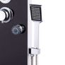 Shower Panel Unit Glass 25x44.6x130 cm Black Image 7