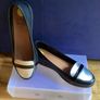 FitFlop F-POP Loafer Slip On Flat Shoes Black & Silver Size 41 Image 4