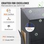 Podium Stand, 119 cm Hostess Stand with 4 Rolling Wheels, Wood Podium with Storage Shelves, and Slant Desktop Image 2