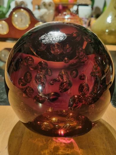 Vintage large Murano glass tea candle holder