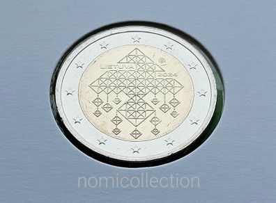 Lithuania 2024 year Uncirculated 2 Euro coin.
