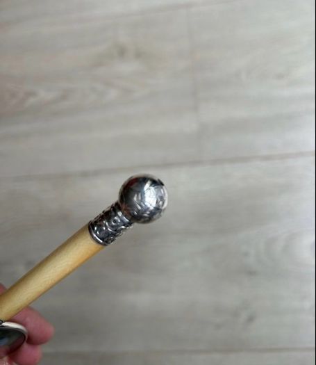 Sterling Silver frame ivory handle magnifier