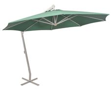 Hanging Parasol 350 cm Green Aluminium Pole