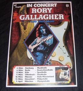Rory Gallagher Against The Grain 1975 concert poster repro..