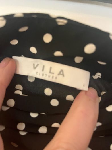 Vila Polka Dot Wrap Midi Skirt