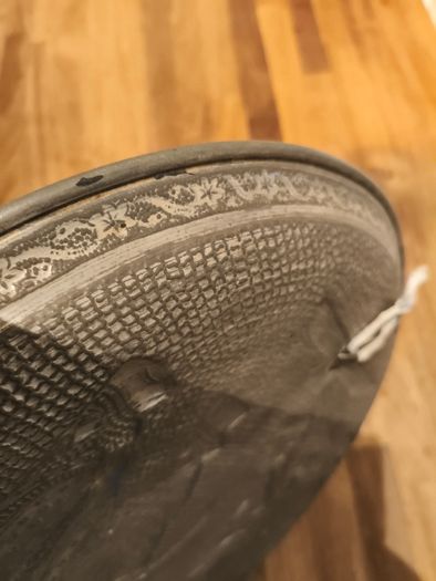 Vintage Persian pewter and brass plates