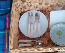 picnic basket with foil blanket